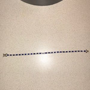 Blue&white jeweled 925 tennis bracelet